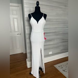 White Sequin formal dress